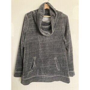 LOFT Ann Taylor Bundle of Tops LARGE Velour Cowl Neck & Open Knit Sweater Gray